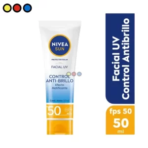 Display de 12 unidades de Protector Solar Facial Nivea Sun FPS 50 de 50ml