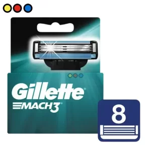 Display de 6 paquetes de repuestos Gillette Mach3 con 8 cartuchos cada uno