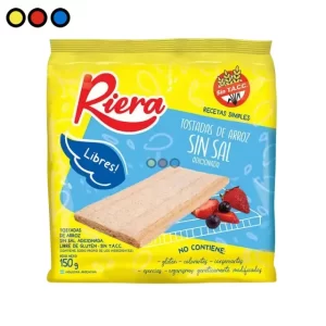 Galletitas de Arroz Riera Sin Sal 150g (Caja x 12U)