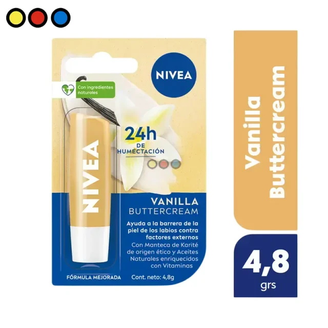 Protector Labial Nivea Humectante Vainilla 4.8g (Display x 16U)