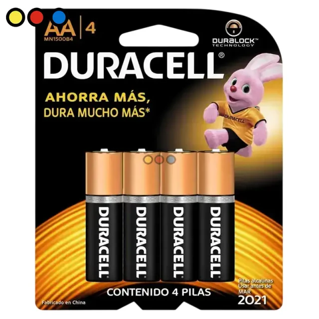 Pilas Duracell Alcalinas AA (Blister x 4U)
