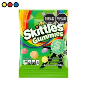 Empaque frontal de Skittles Gomitas Ácidas 164 gramos, Variedad de caramelos Skittles Sour de colores intensos