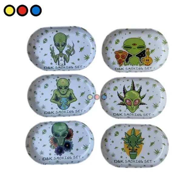 Bandeja metálica D&K diseño Alien Hojita modelo DK3114-6.