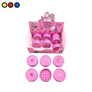 Picador de acrílico rosa de 2 partes modelo SL75-BB, Grinder de acrílico pink vista superior