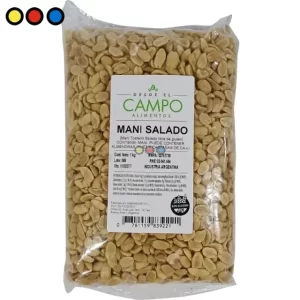 Pack mayorista de 6 bolsas de maní salado de 1 kg; Bolsa individual de maní salado 1 kg; Caja cerrada de maní salado por mayor