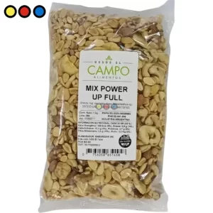 Caja de Mix Power Up Full 6 unidades de 1kg, Bolsa individual Mix Power Up Full 1kg frutos secos