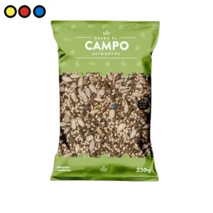 Pack de 12 bolsas de mix de semillas de 250 gramos cada una, ideal para una dieta equilibrada.