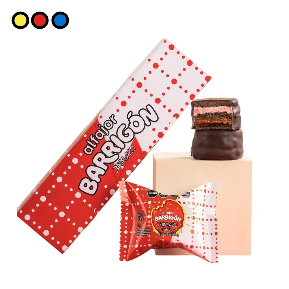 Alfajor El Barrigón Triplazo Frutilla y Dulce de Leche 100g — caja x 6 unidades, alfajores por mayor - Distribuidora Pop
