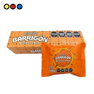 Alfajor El Barrigón Mega Blanco 100g — caja x 7 unidades, alfajores por mayor - Distribuidora Pop