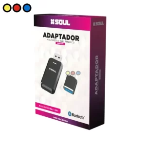 Adaptador Bluetooth Soul para auto color negro, Packaging del adaptador multimedia Soul