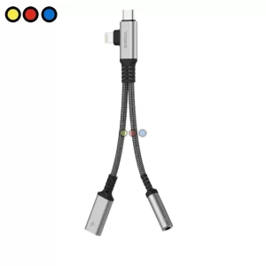 Adaptador Soul Type-C a Audio y Carga Blanco, Detalle de puertos adaptador Soul 3 en 1