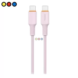 Cable USB-C a USB-C Soul de silicona rosa 60W 1.5 metros