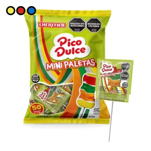 Bolsa de 50 mini paletas Pico Dulce por mayor - Distribuidora Pop