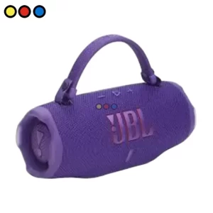 Parlante Bluetooth JBL Charge 6 color violeta vista frontal, Parlante JBL Charge 6 violeta diseño resistente al agua