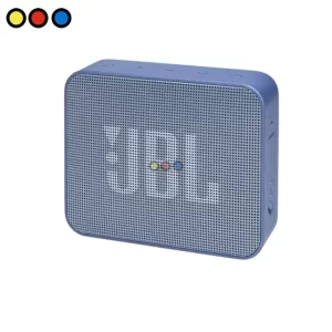 Parlante JBL GO Essential azul vista frontal, Parlante JBL GO Essential azul resistente al agua, Caja de empaque original JBL GO Essential azul