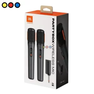 Set de micrófonos inalámbricos JBL PartyBox color negro, Receptor inalámbrico JBL 6.3mm, Empaque original del sistema JBL PartyBox Wireless MIC