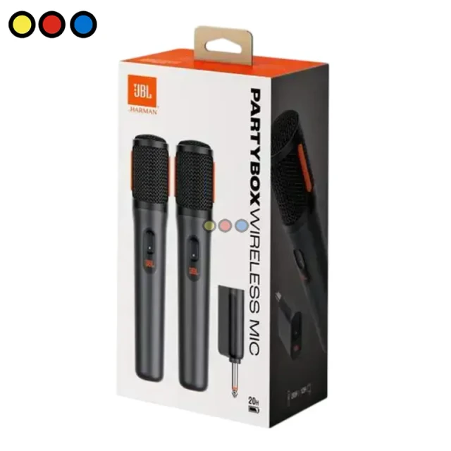 Set de micrófonos inalámbricos JBL PartyBox color negro, Receptor inalámbrico JBL 6.3mm, Empaque original del sistema JBL PartyBox Wireless MIC