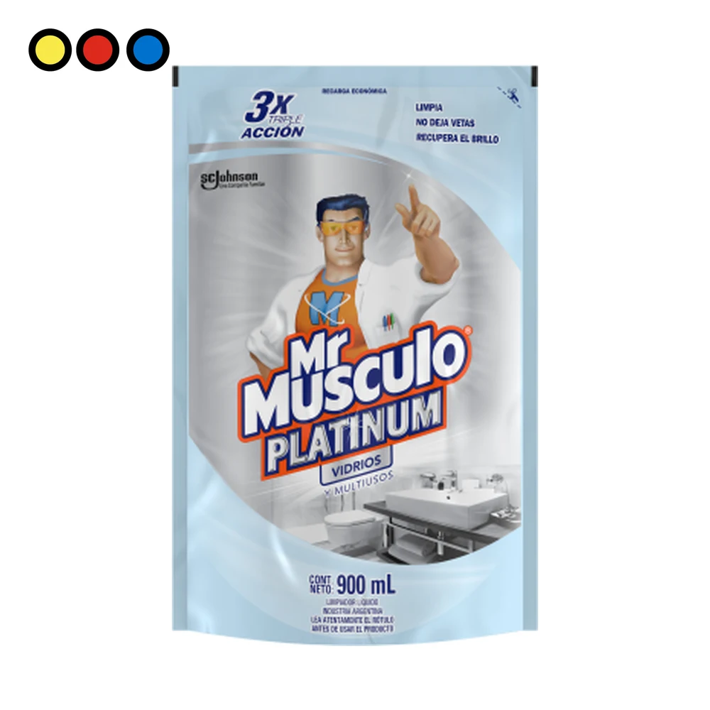Mr Músculo Platinum Vidrios y Multiuso Repuesto 900ml por mayor - Distribuidora Pop