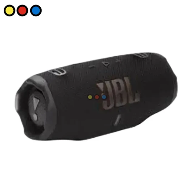 Parlante JBL Charge 6 color negro vista frontal, Empaque original del parlante JBL Charge 6