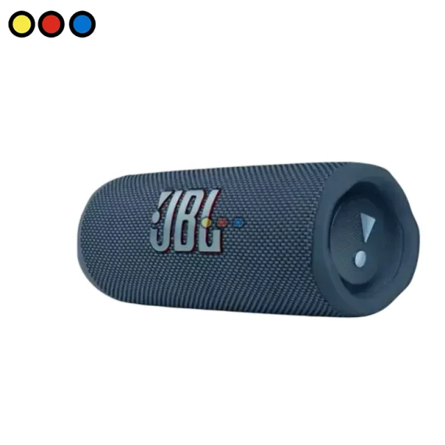 Parlante JBL Flip 6 color azul vista frontal, Packaging original parlante JBL Flip 6 azul