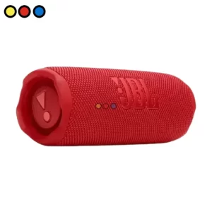 Parlante Bluetooth JBL Flip 7 color rojo, Empaque original del parlante JBL Flip 7 rojo, Detalle del diseño del parlante JBL Flip 7 rojo