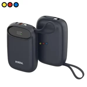 Powerbank Soul Pro 100 10000mAh color azul con display digital, Detalle display carga rápida cargador portátil Soul