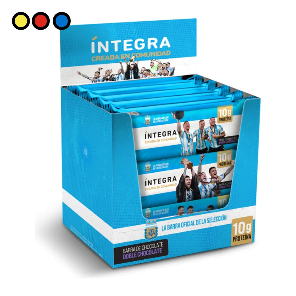 Caja de 10 barras proteicas Integra Doble Chocolate AFA por mayor - Distribuidora Pop