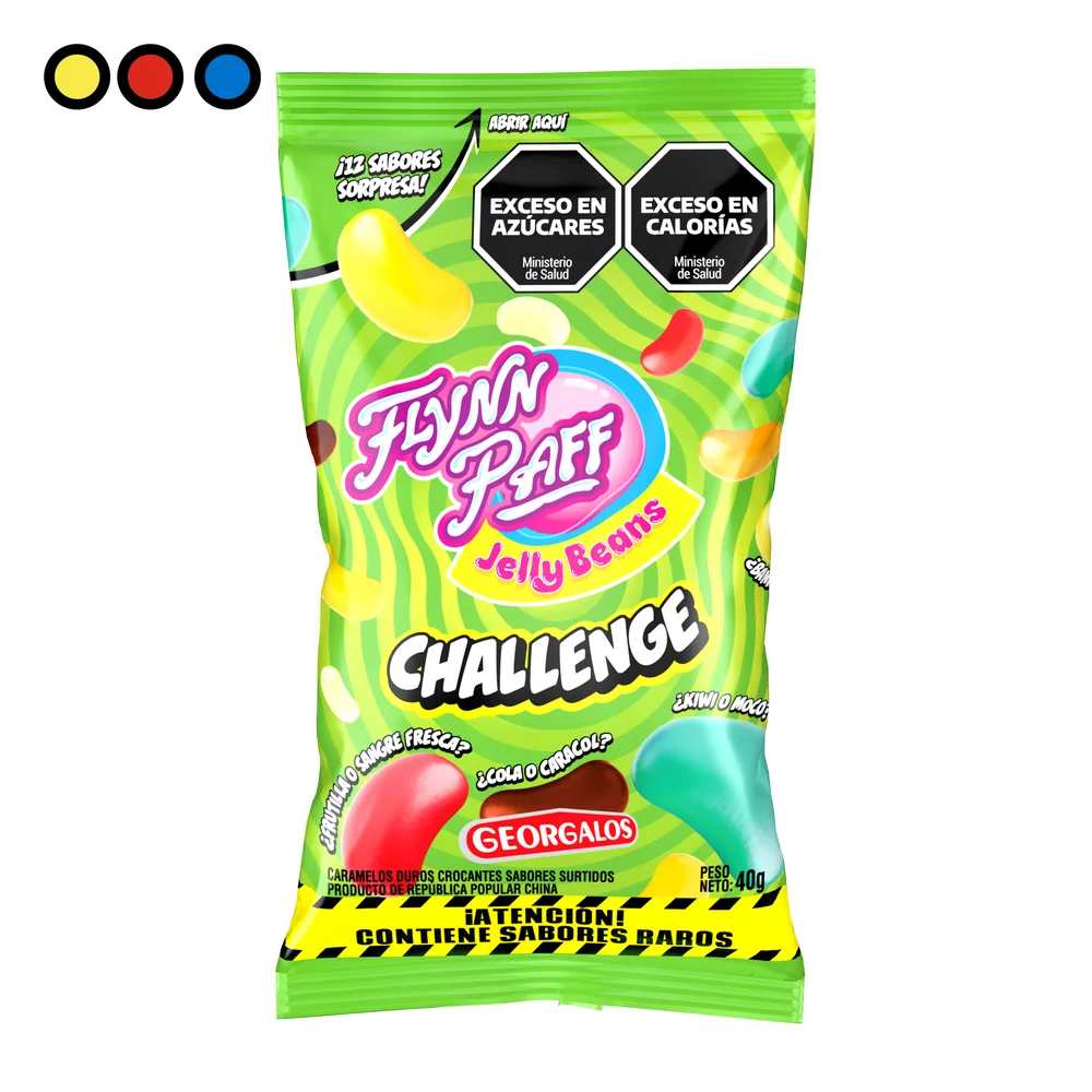 Paquete de Jelly Beans Flynn Paff Challenge 40 g con 12 sabores sorpresa