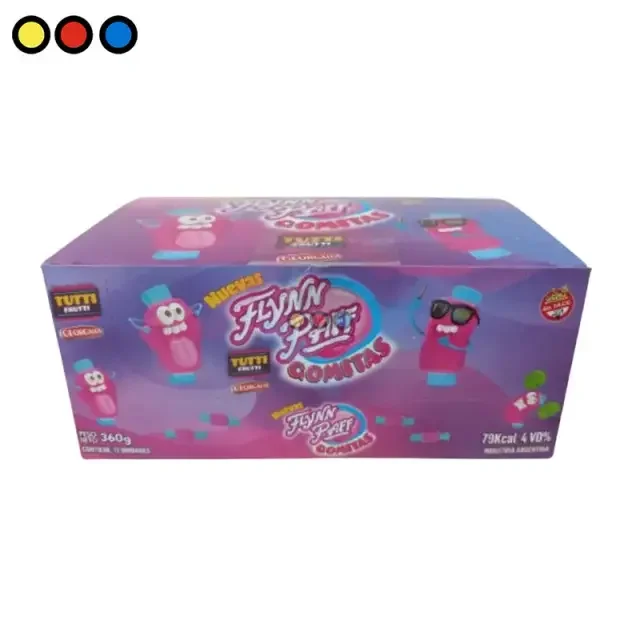 Display de 12 bolsitas de gomitas Flynn Paff Tutti Frutti, 360 g - Distribuidora Pop