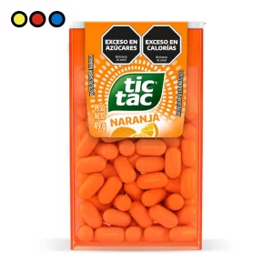 Envase Tic Tac Naranja T100 de 49 g con 100 pastillas, venta por mayor