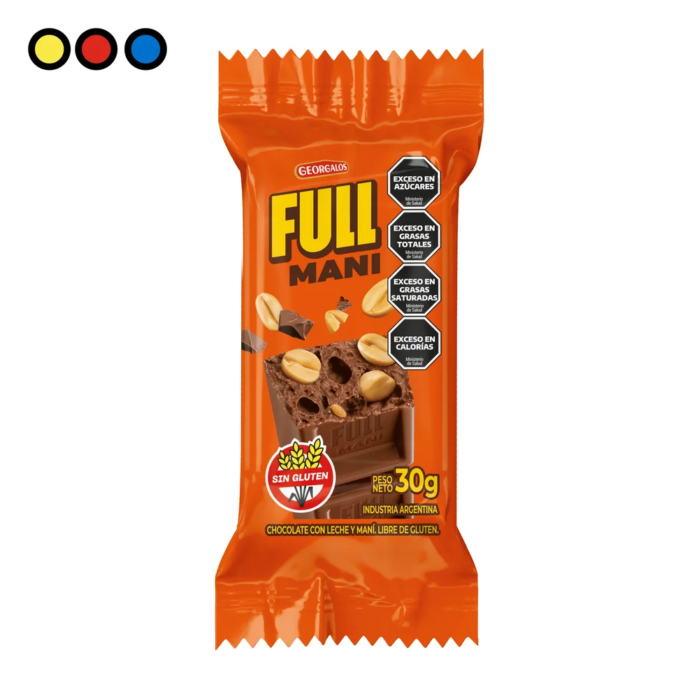 Display de Chocolate Georgalos Full Maní Barra Crujiente de 30 g - Distribuidora Pop