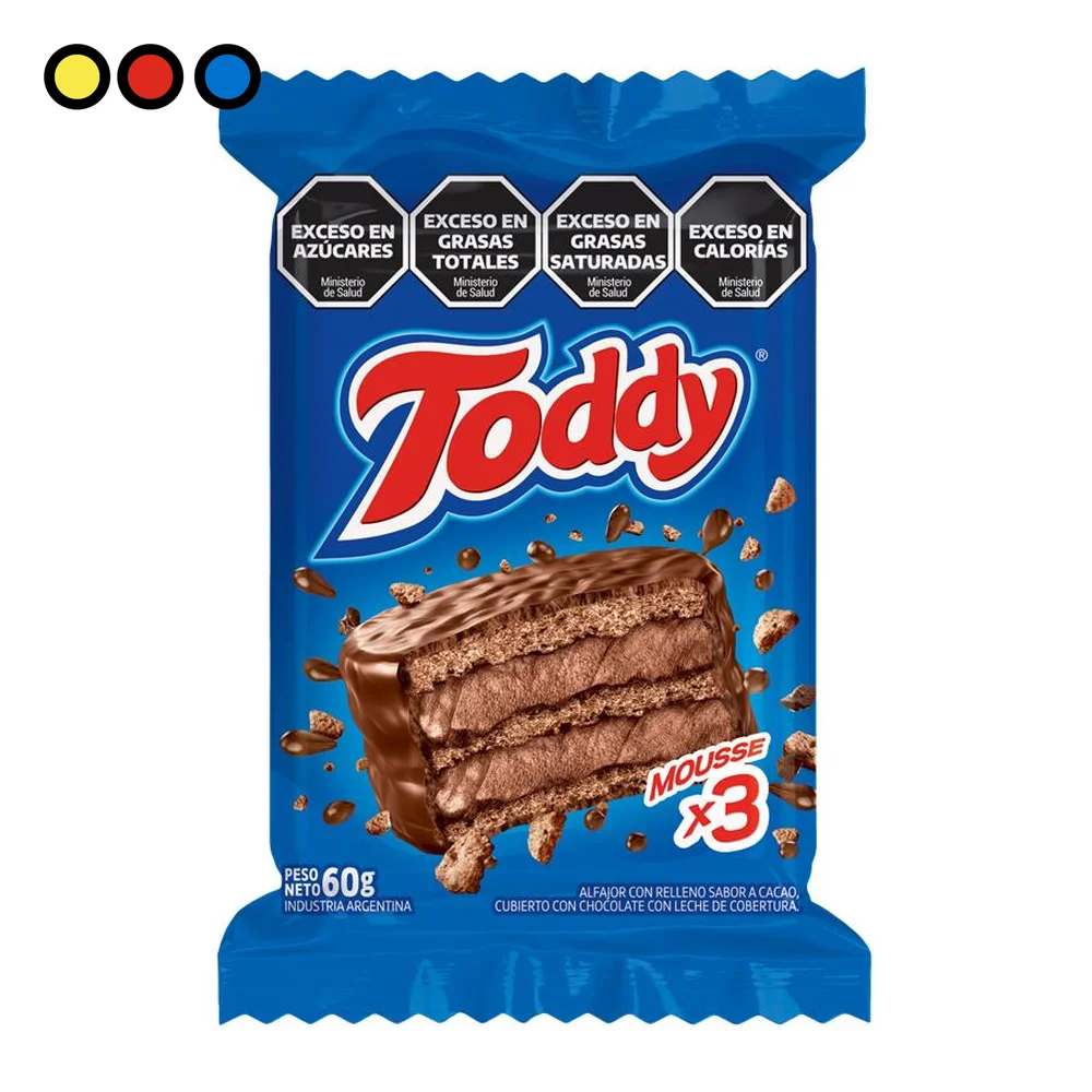 Display de 20 Alfajores Toddy Triple Mousse de 60 g por mayor - Distribuidora Pop