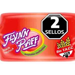 Caramelo masticable Flynn Paff Frutilla de 8 g con sello Sin T.A.C.C. - Distribuidora Pop