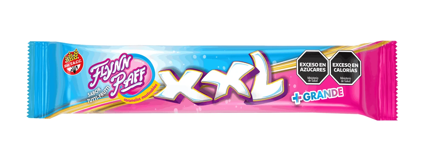 Caramelo masticable Flynn Paff XXL Tutti Frutti de 30 g, unidad individual - Distribuidora Pop