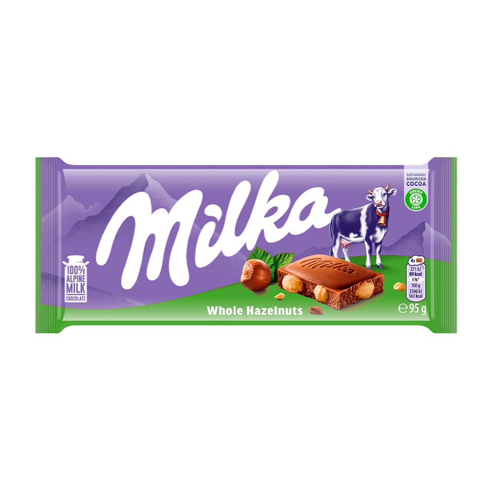 Chocolate Milka Whole Nuts Avellanas Enteras 95g por mayor - Distribuidora Pop