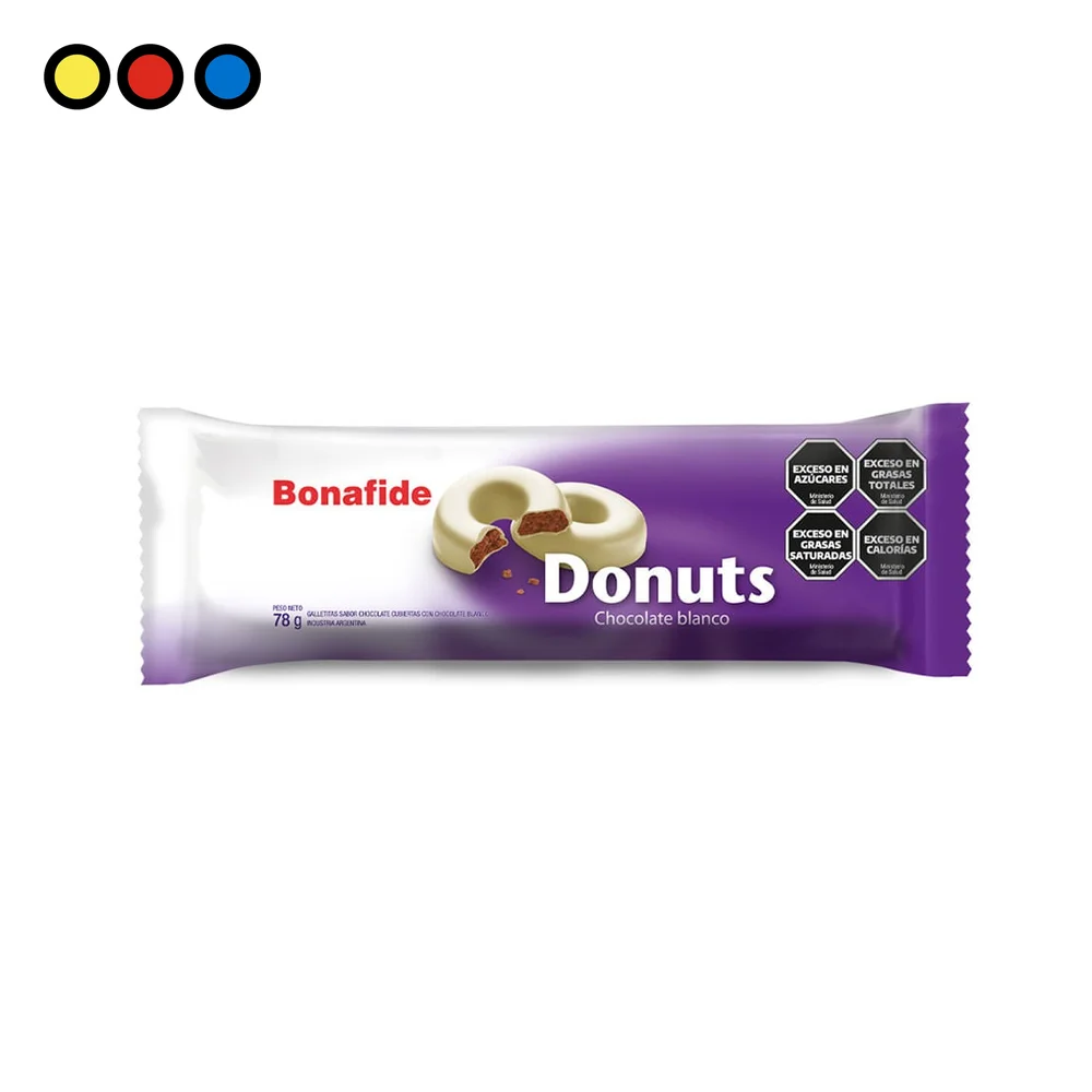 Paquete de Donuts Bonafide galletitas cubiertas con chocolate blanco - Distribuidora Pop