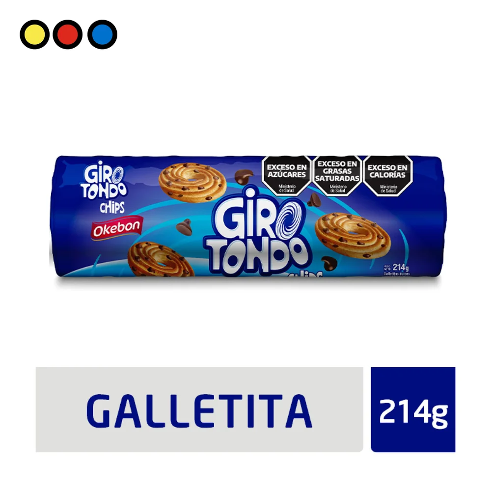 Galletitas Okebon Girotondo Chips 214 g, caja x 16 - Distribuidora Pop