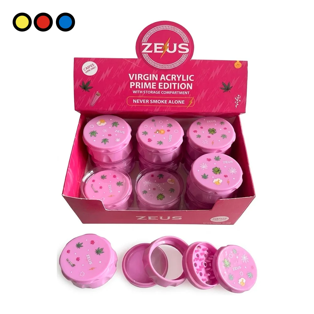Picadores Zeus Pink acrílicos de 4 partes en su caja exhibidora Virgin Acrylic Prime Edition - por mayor en Distribuidora Pop